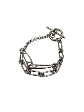 Hermes Bracelet Chaine D'ancre Punk Sh Size SV 925 Silver 3424
